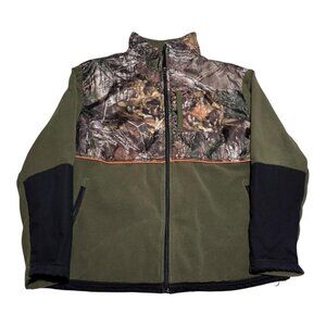 Realtree Jacket Fleece Full Zip Green Camo Polyester Men's Large
